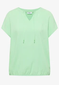 Blouse met korte mouwen en structuurmix