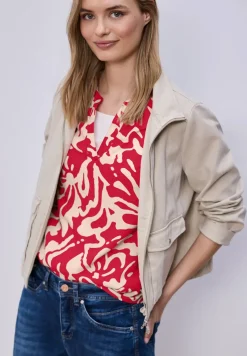 Blouse met korte mouwen en bloemenpatroon