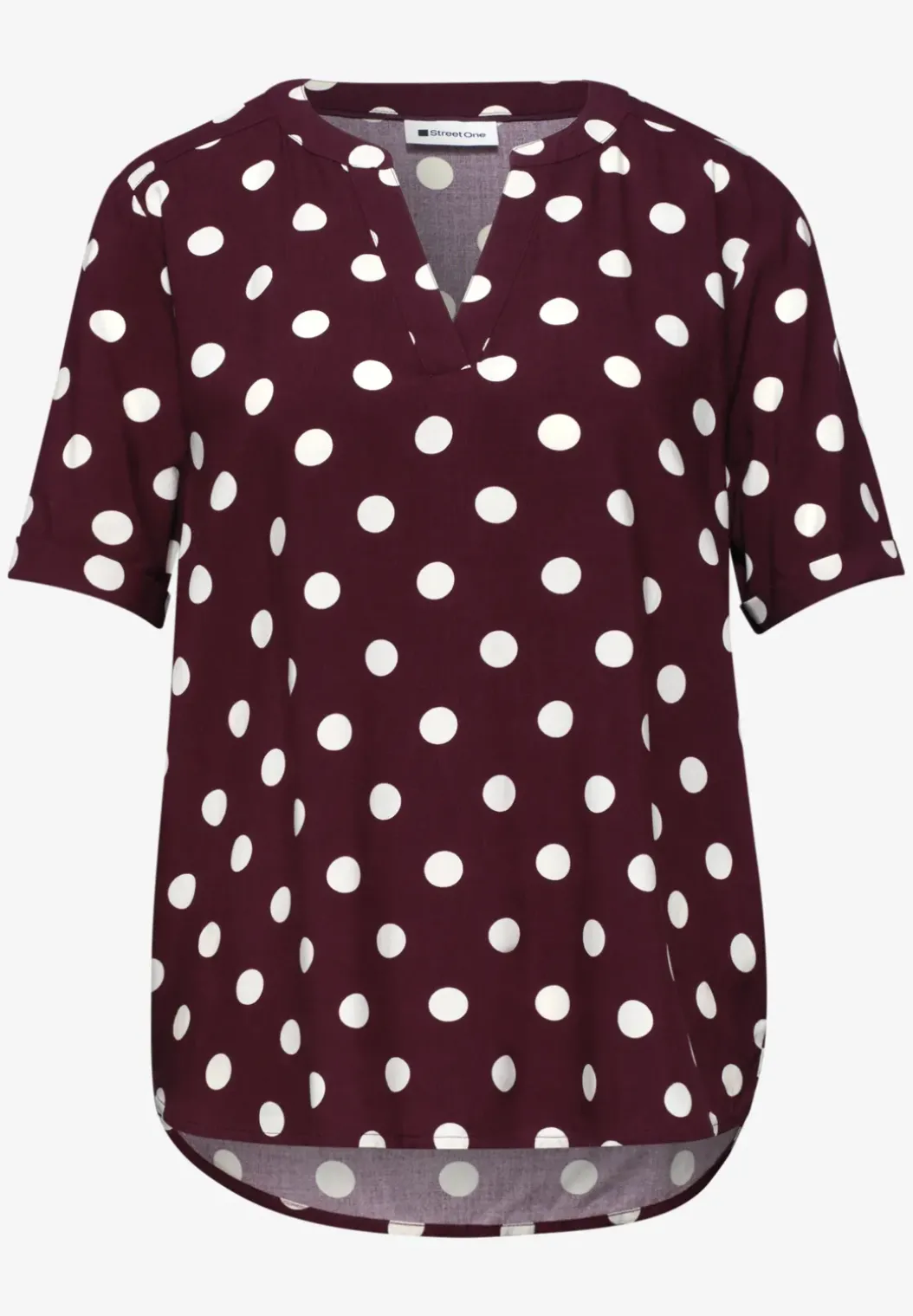 Blouse met korte mouwen en omslag