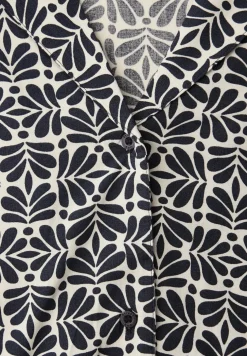 Blouse met korte mouwen en bowlingkraag