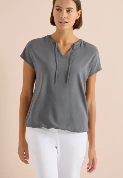 Blouse met korte mouwen en structuurmix