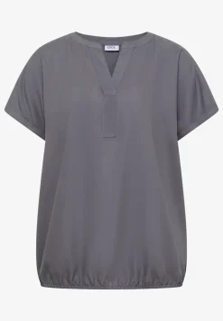 Blouse met korte mouwen en gespleten hals