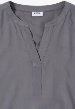 Blouse met korte mouwen en gespleten hals
