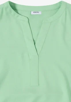 Blouse met korte mouwen en gespleten hals