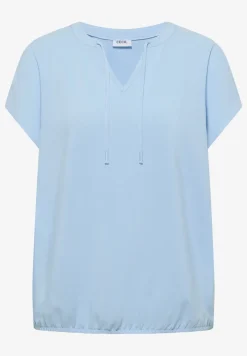 Blouse met korte mouwen en structuurmix