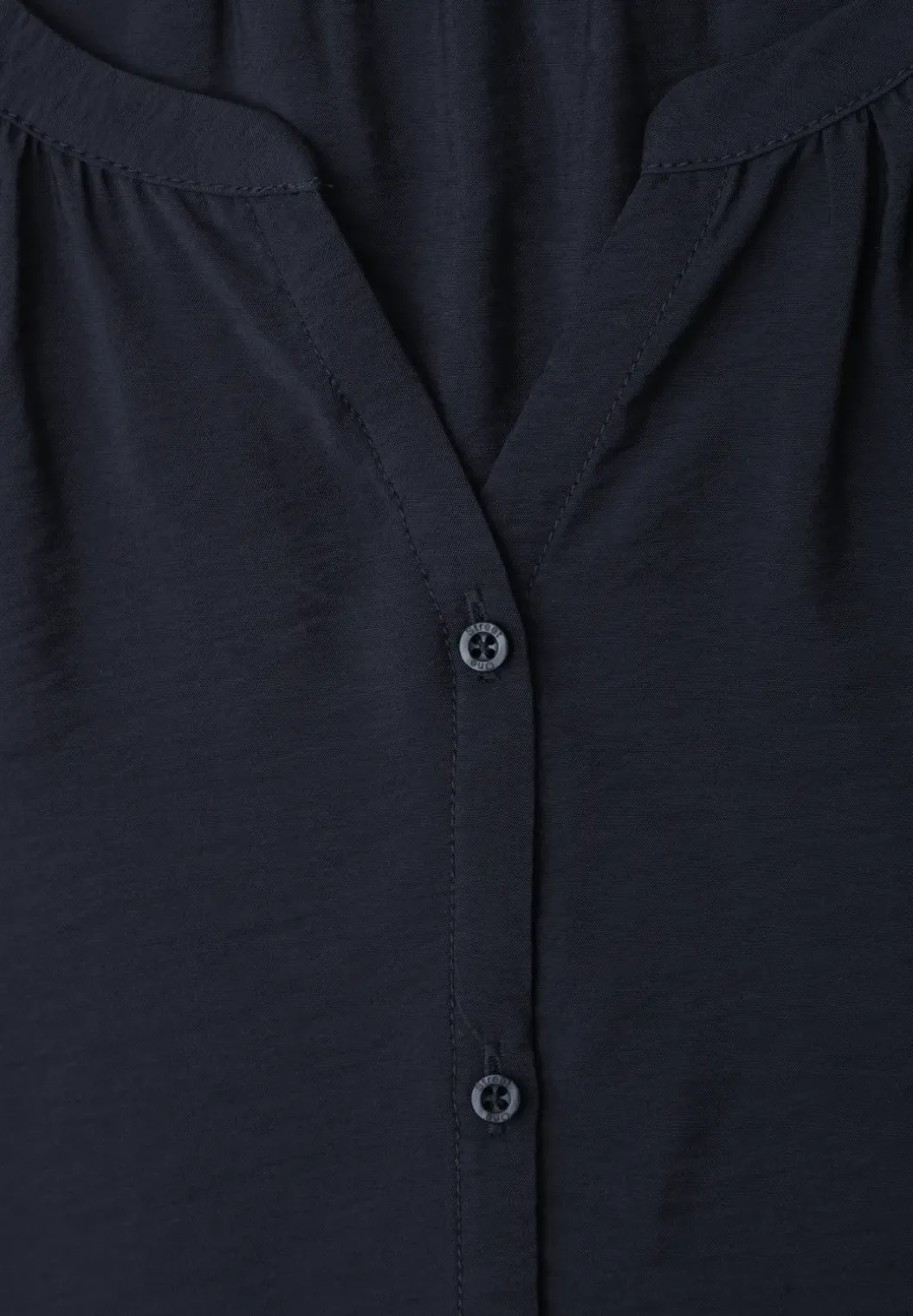 Blouse met korte mouwen, gespleten hals en knopen