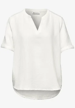 Blouse met korte mouwen in mousseline kwaliteit