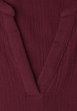 Blouse met korte mouwen in mousseline kwaliteit