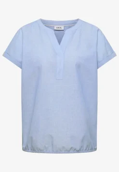 Blouse met korte mouwen in chambraykwaliteit