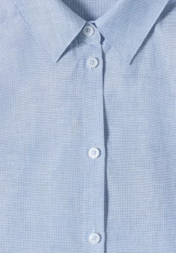 Blouse met korte mouwen in chambraykwaliteit