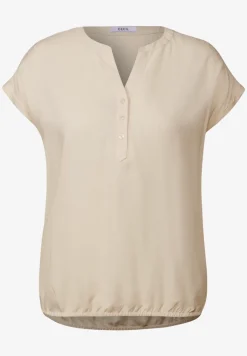 Blouse met korte mouwen in effen kleur