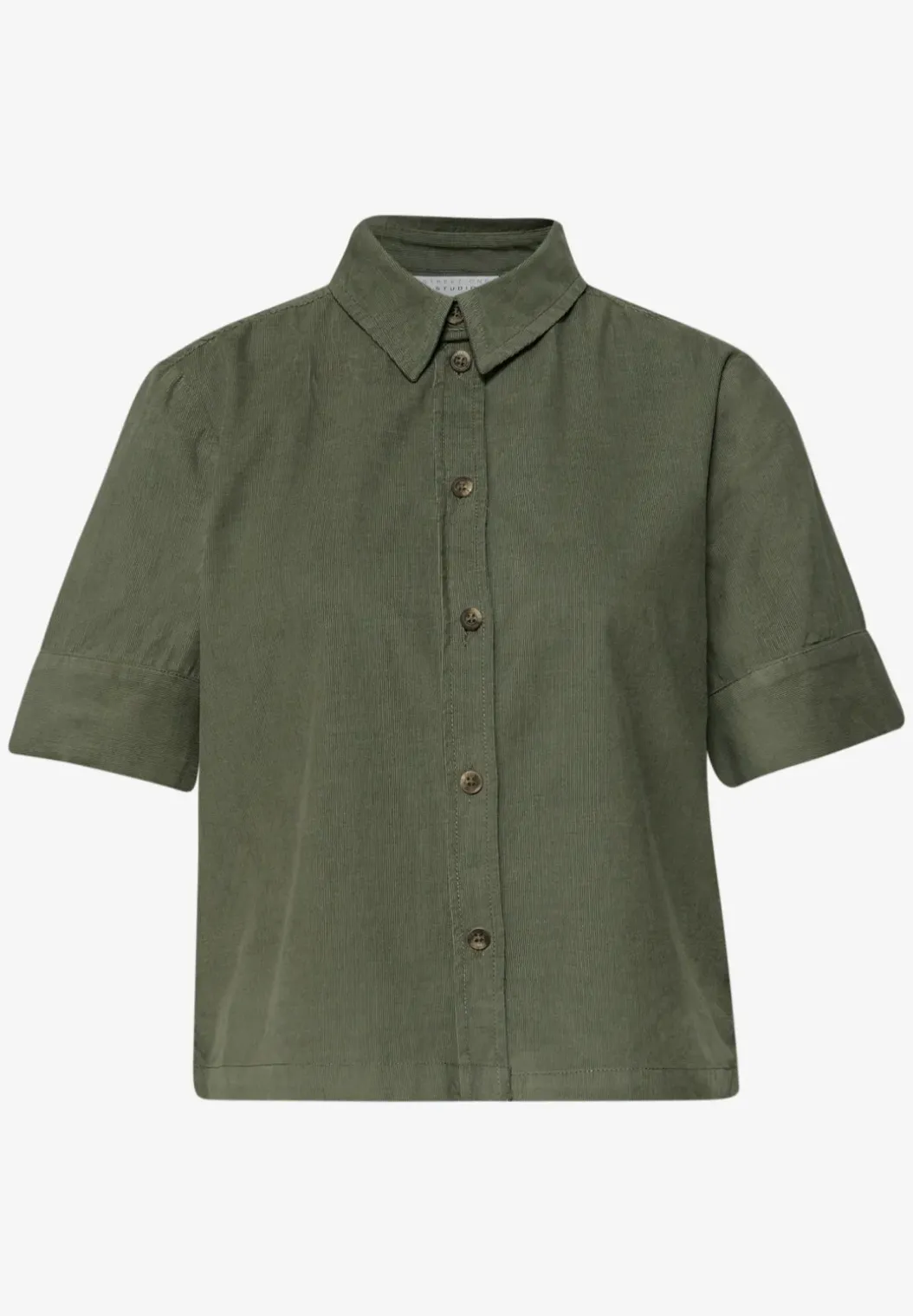 Blouse met korte mouwen in ribfluweel