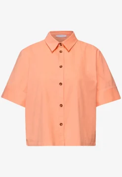 Blouse met korte mouwen in ribfluweel