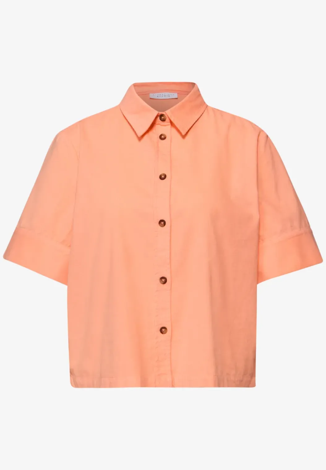 Blouse met korte mouwen in ribfluweel