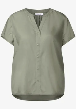 Blouse met korte mouwen in effen kleur