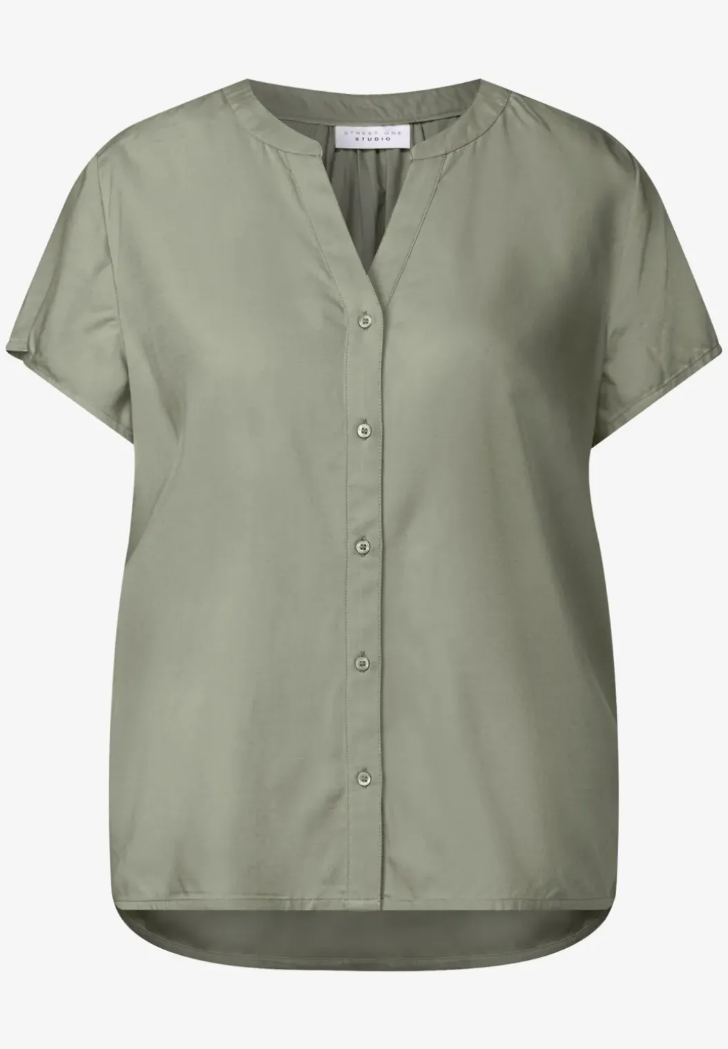 Blouse met korte mouwen in effen kleur