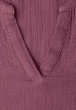 Blouse met korte mouwen in mousseline kwaliteit