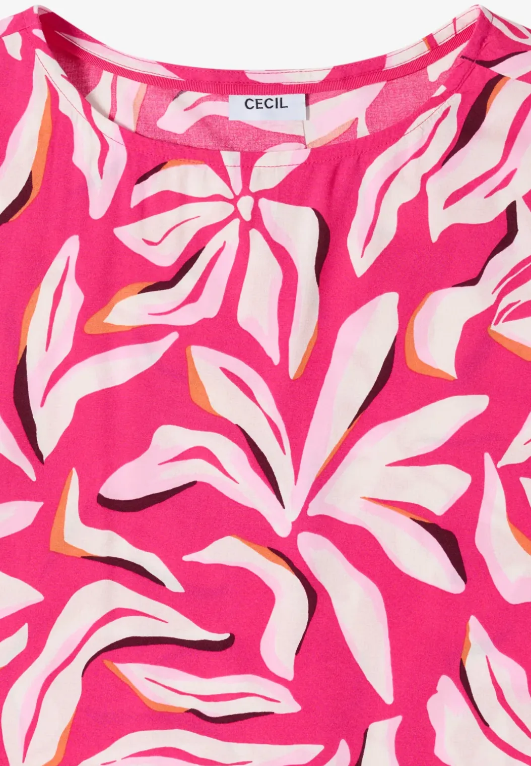 Blouse met korte mouwen, print en knopen