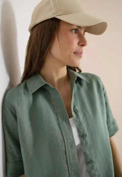 Blouse met korte mouwen van puur linnen