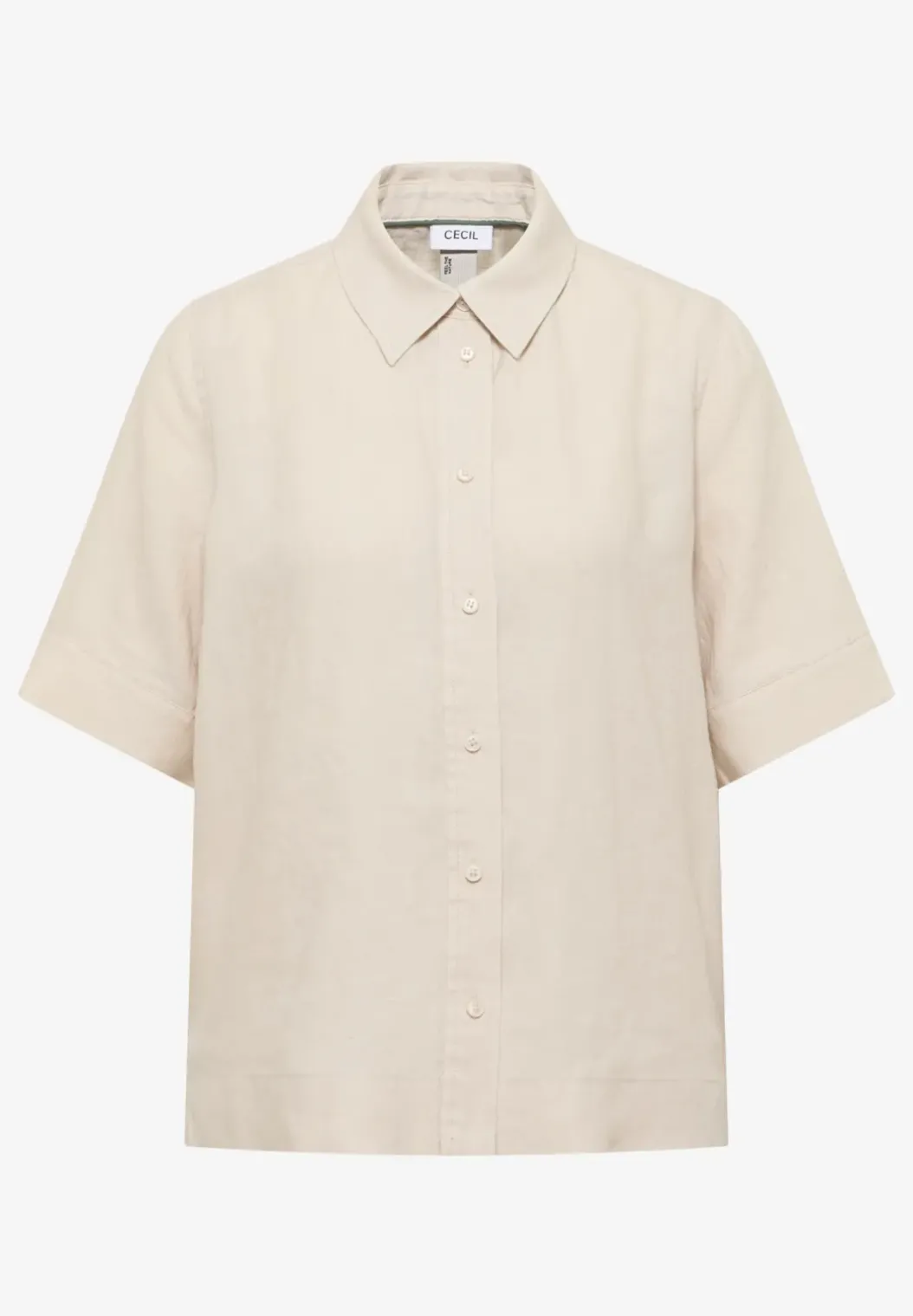 Blouse met korte mouwen van puur linnen