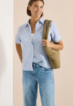 Blouse met korte mouwen van puur linnen