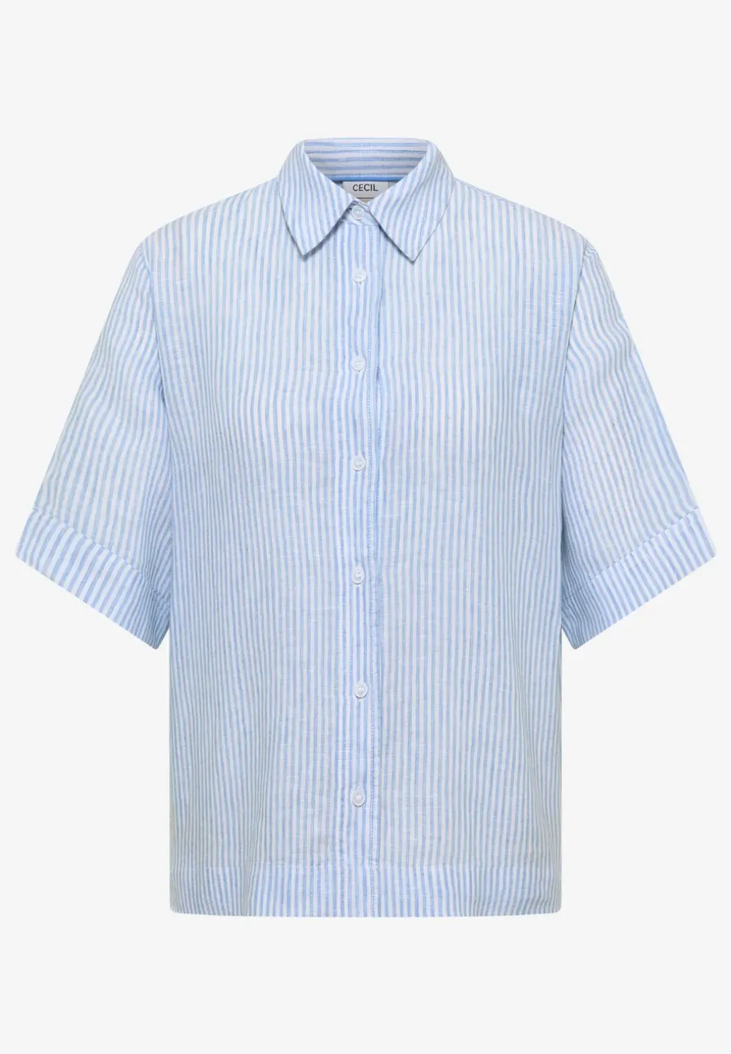 Blouse met korte mouwen van puur linnen
