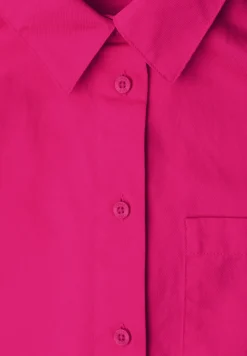 Blouse met lange mouwen en overhemdkraag in keperstof