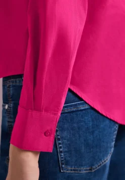 Blouse met lange mouwen en overhemdkraag in keperstof
