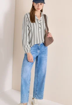 Blouse met lange mouwen en meerkleurige strepen