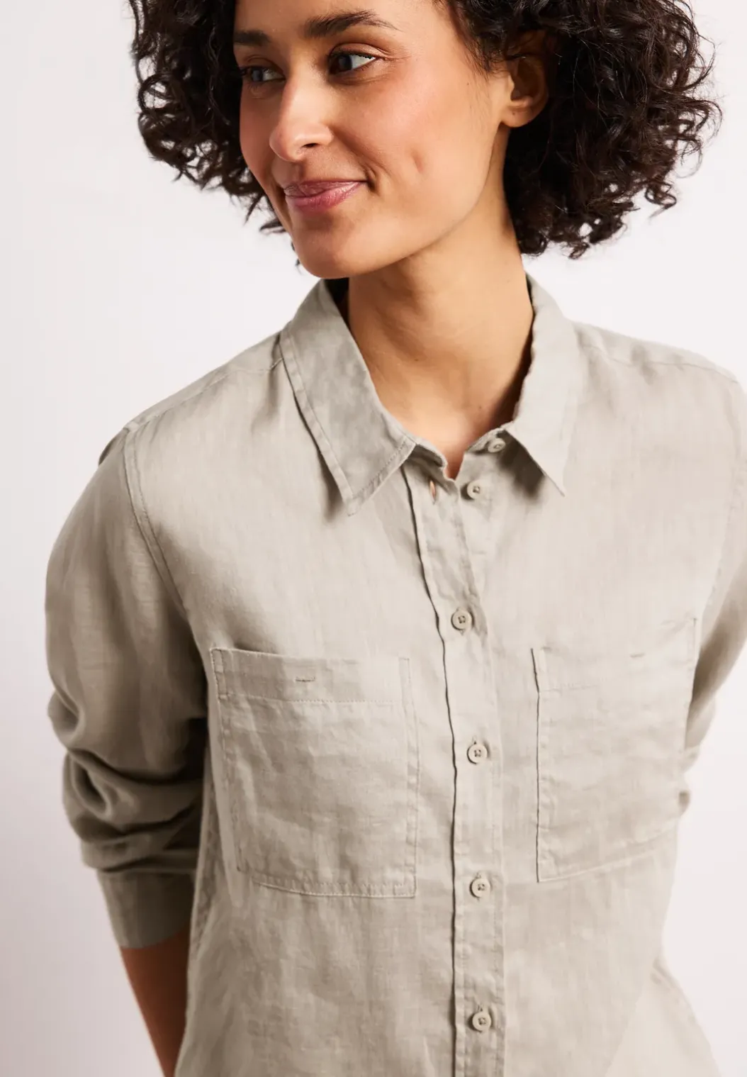 Blouse met lange mouwen en borstzakken