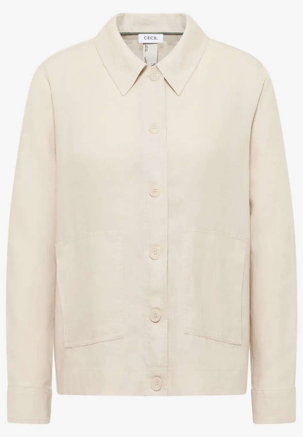 Blouse met lange mouwen en linnen overhemdkraag