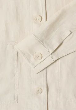 Blouse met lange mouwen en linnen overhemdkraag