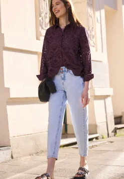 Blouse met lange mouwen en shiffleypatroon