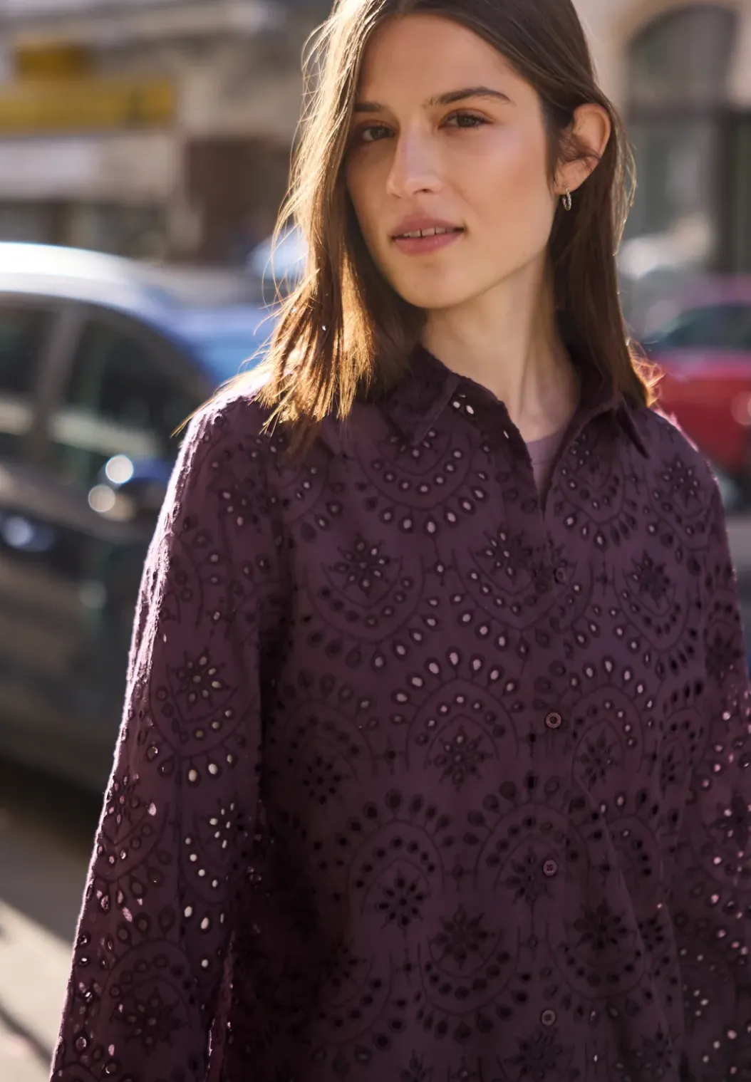 Blouse met lange mouwen en shiffleypatroon