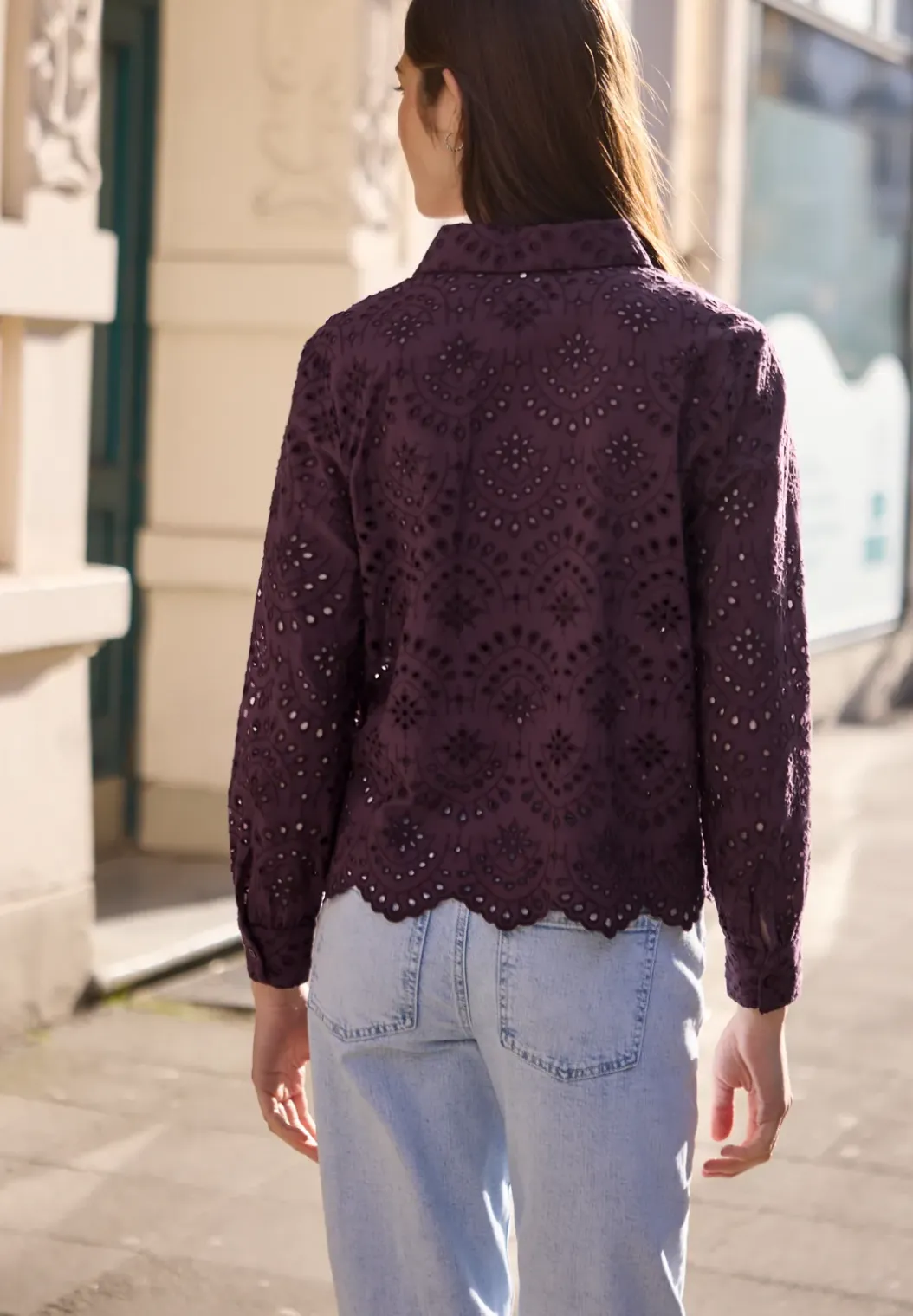 Blouse met lange mouwen en shiffleypatroon
