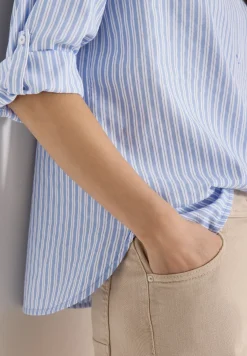 Blouse met lange mouwen in seersucker kwaliteit