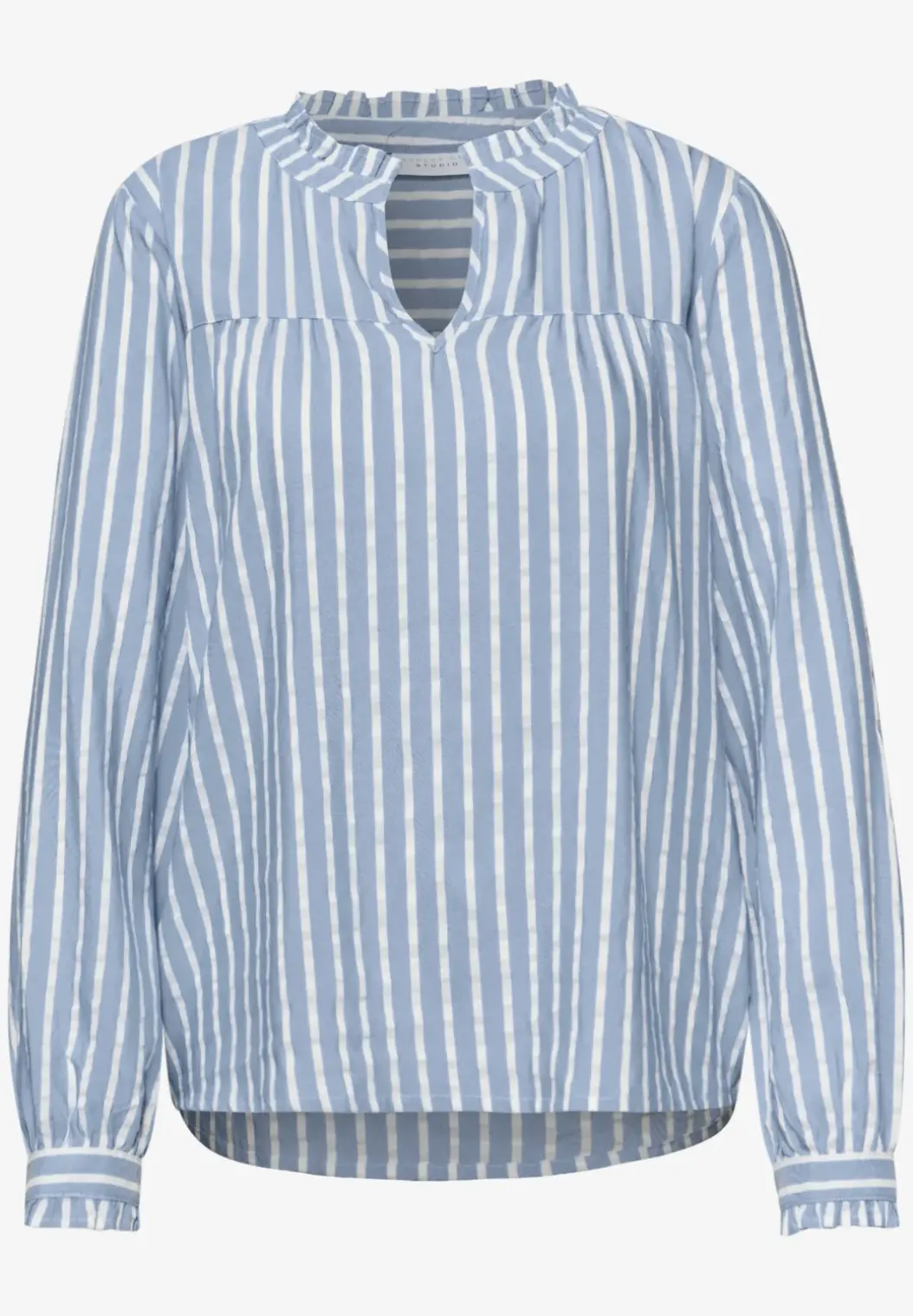Blouse met lange mouwen in seersucker kwaliteit