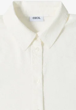 Blouse met lange mouwen, structuur en knopen