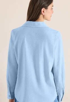 Blouse met lange mouwen, structuur en knopen