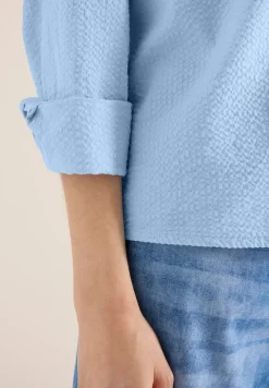 Blouse met lange mouwen, structuur en knopen