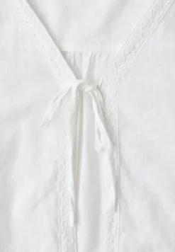 Blouse met lange mouwen, V-hals en strik