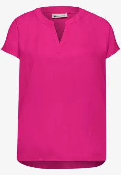 Blouse met losse schouders en gespleten hals