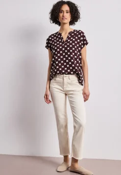 Blouse met losse schouders en gespleten hals