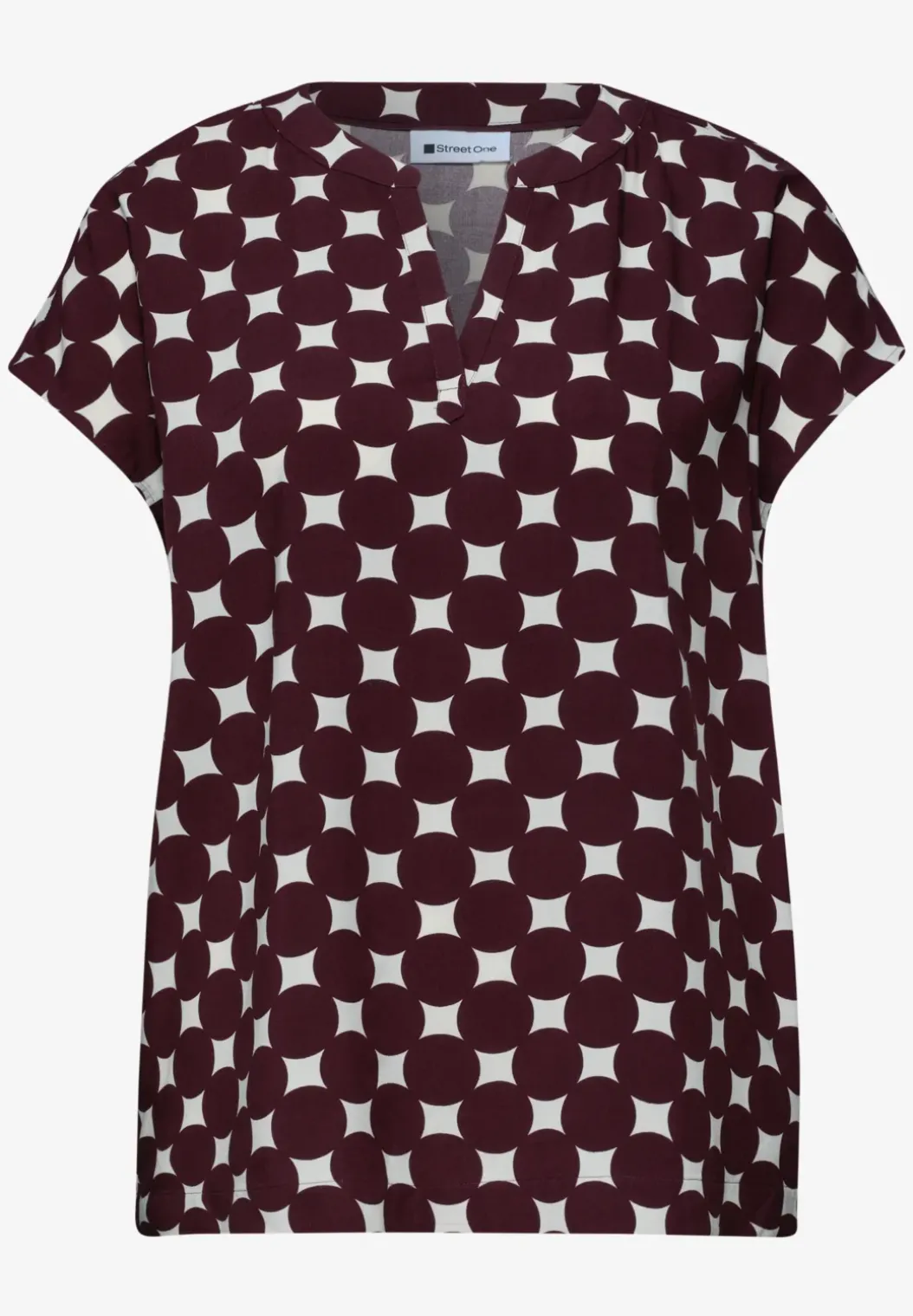Blouse met losse schouders en gespleten hals