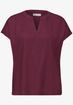 Blouse met losse schouders en gespleten hals