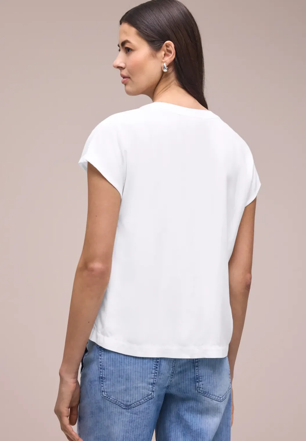 Blouse met losse schouders en gespleten hals