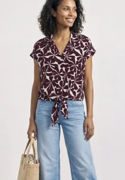 Blouse met overhangende schouders en bowlingkraag