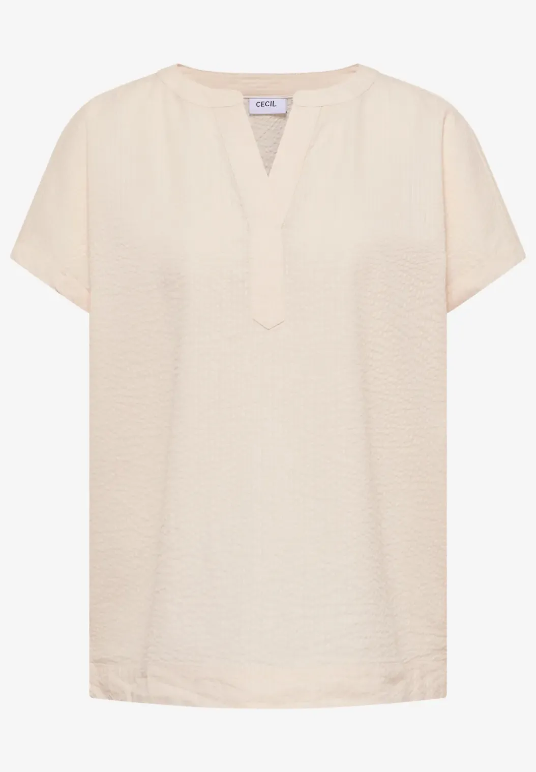 Blouse met overhangende schouders in seersucker kwaliteit