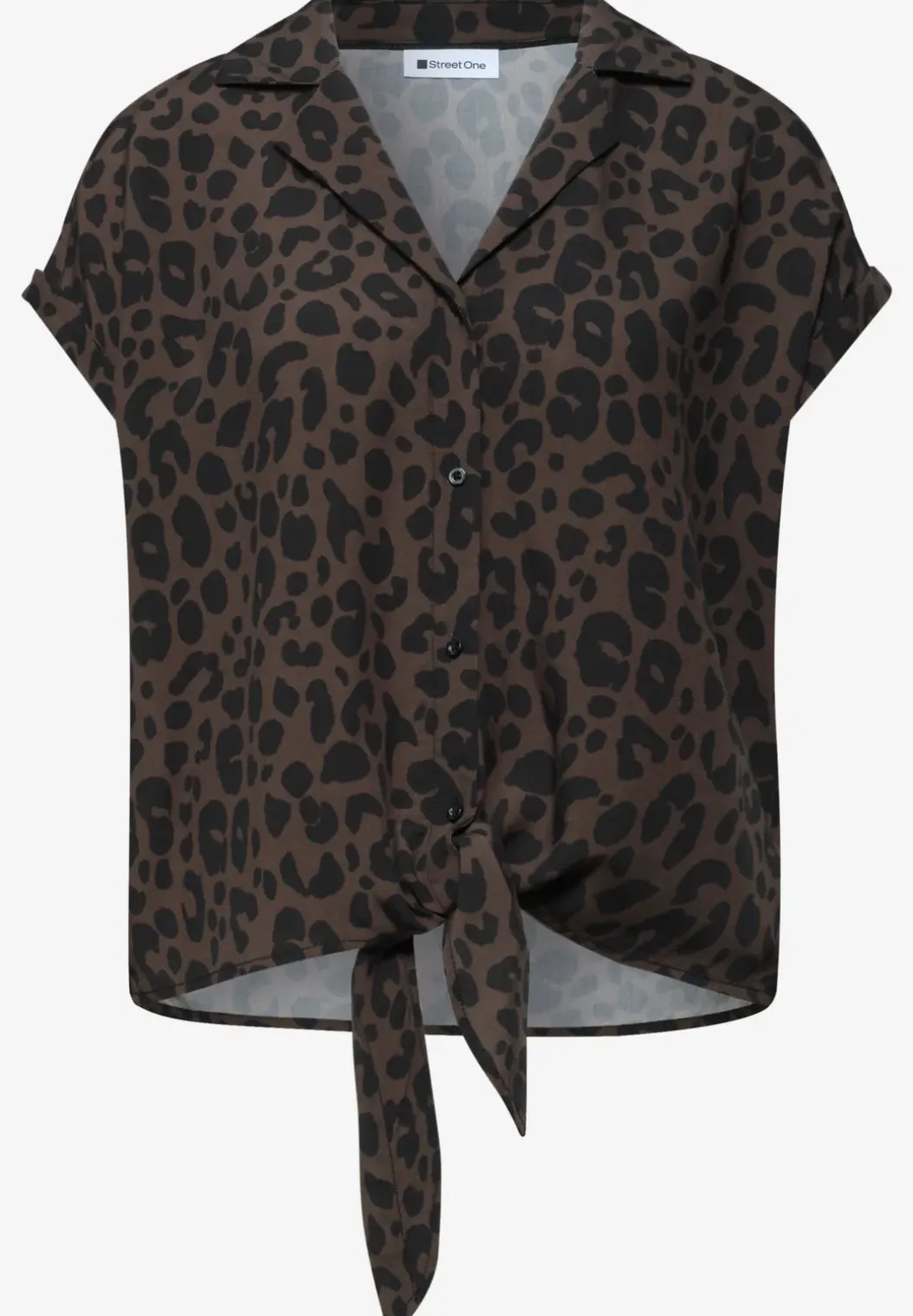 Blouse met overhangende schouders en bowlingkraag