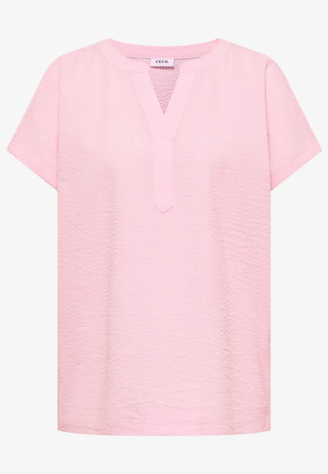 Blouse met overhangende schouders in seersucker kwaliteit